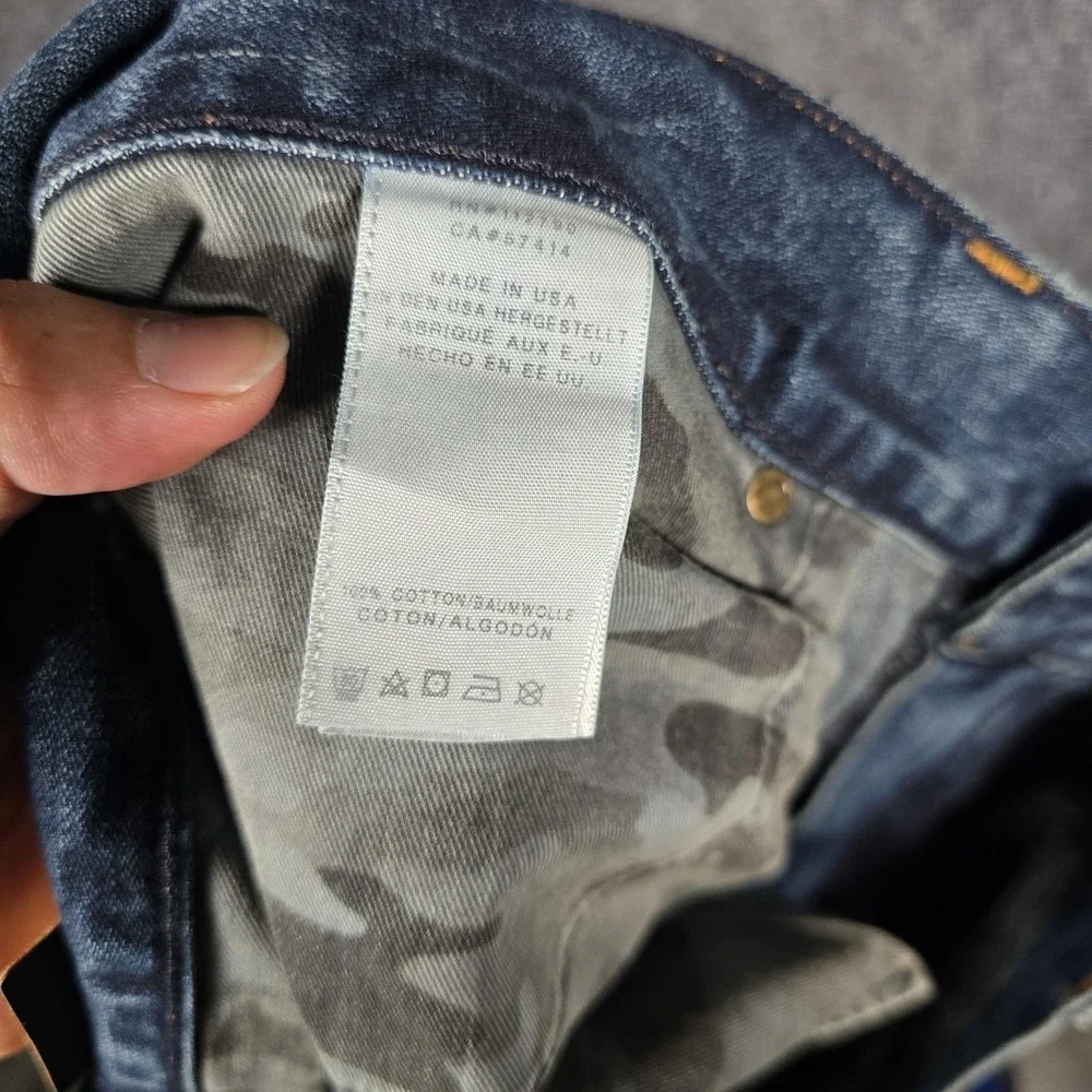 True Religion Jeans Mens 42 Geno Flaps Blue Distressed Relaxed Slim Concrete NEW